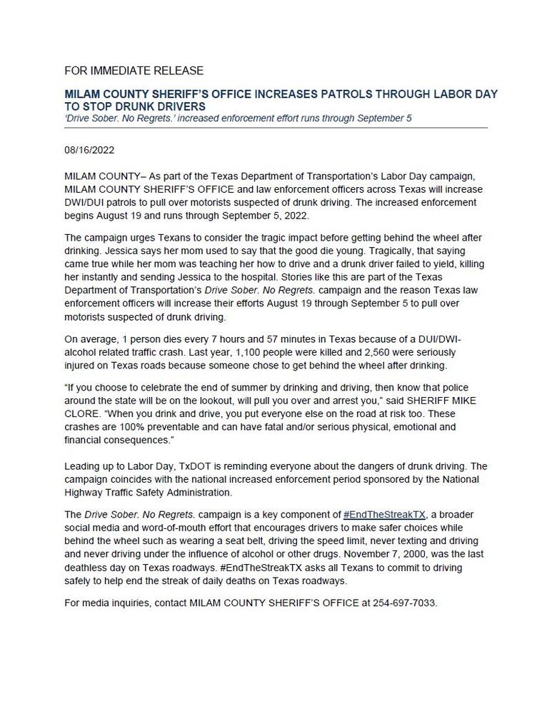 DSNR Law Enforcement Press Release Labor Day 2022.JPG